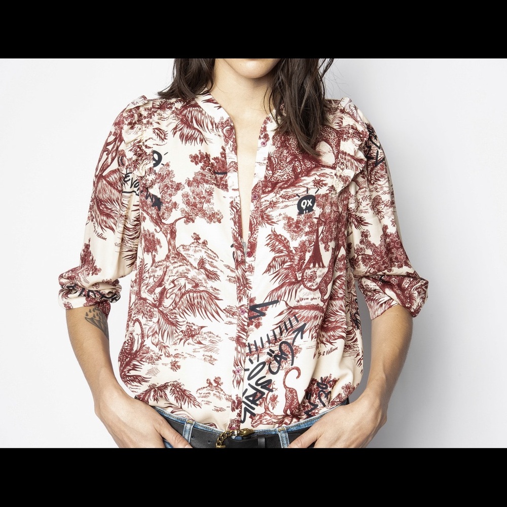 NWT Zadig & Voltaire Jouy Satin Blouse